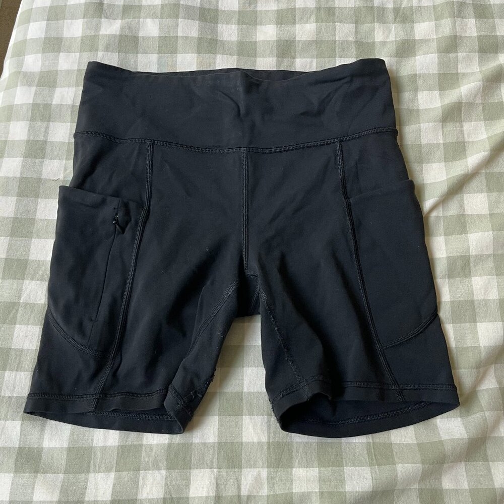 Athleta Black Biker Running Shorts 6.5" inseam